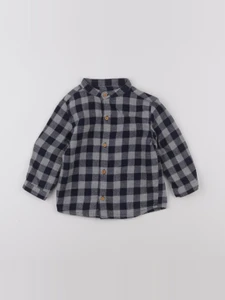 Boutchou - chemise bleu, gris - 18 mois