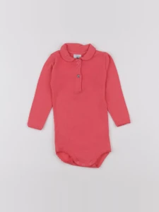 Petit Bateau - body à col rose - 6 mois
