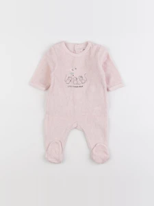 Vertbaudet - pyjama velours rose - 1 mois