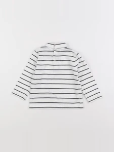 Vertbaudet - sous-pull blanc, bleu - 9 mois