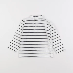 Vertbaudet - sous-pull blanc, bleu - 9 mois