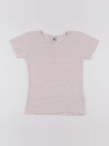 Petit Bateau - maillot de corps blanc, rose - 10 ans