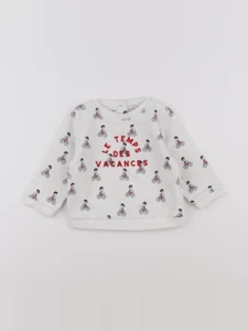 Boutchou - sweat blanc, bleu - 12 mois