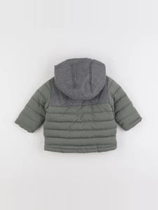 Vertbaudet - doudoune vert, gris - 9 mois