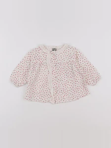 Bonton - blouse blanc, rouge - 6 mois