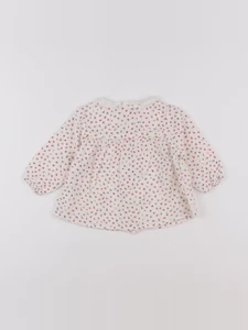 Bonton - blouse blanc, rouge - 6 mois