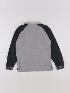 Vertbaudet - polo gris, vert - 10 ans