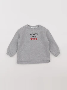 Zara - sweat gris - 6/9 mois