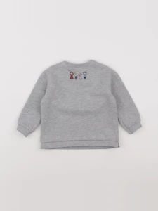 Zara - sweat gris - 6/9 mois