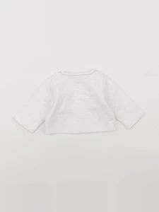 Petit Bateau - sweat blanc - 3 mois