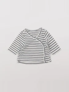 Vertbaudet - tee-shirt beige, bleu - 1 mois