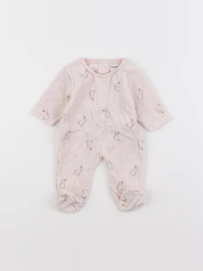 Vertbaudet - pyjama velours rose - 0 mois