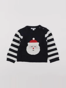 Vertbaudet - pull bleu, blanc - 12 mois