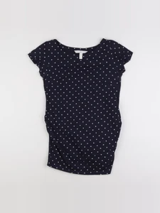 H&M - tee-shirt grossesse bleu, blanc - m