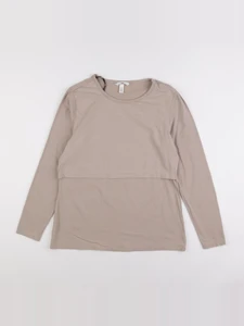 H&M - tee-shirt grossesse beige - l