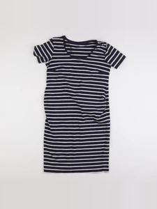 H&M - robe grossesse bleu, blanc - m