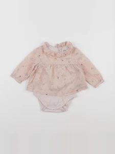 Vertbaudet - body blouse rose - 6 mois