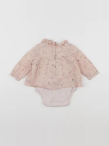 Vertbaudet - body blouse rose - 6 mois
