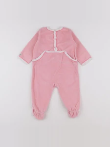 Petit Bateau - pyjama velours rose - 12 mois