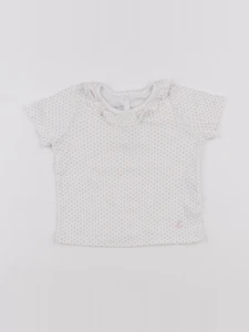 Petit Bateau - tee-shirt blanc, or - 12 mois