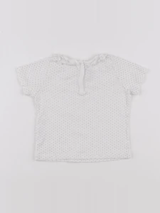 Petit Bateau - tee-shirt blanc, or - 12 mois