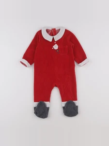 Vertbaudet - pyjama velours rouge - 12 mois