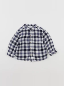 Boutchou - chemise blanc, bleu - 6 mois