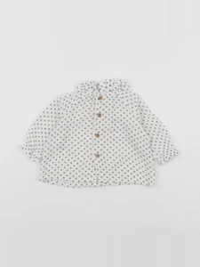 Zara - blouse beige, gris - 1/3 mois