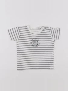 IKKS - tee-shirt blanc, gris - 6 mois