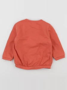 Vertbaudet - sweat orange - 9 mois