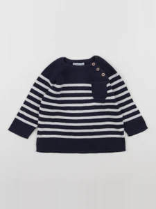 Vertbaudet - pull bleu - 12 mois