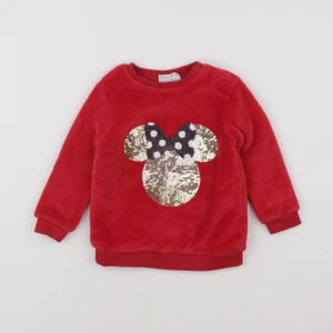 H&M - pull rouge, or - 12/18 mois
