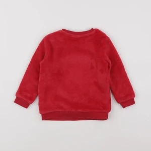 H&M - pull rouge, or - 12/18 mois
