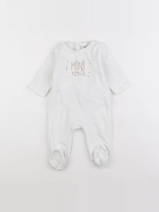 Tape à l'oeil - pyjama velours blanc, or - 6 mois