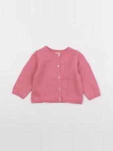Little Cigogne - gilet rose - 12 mois