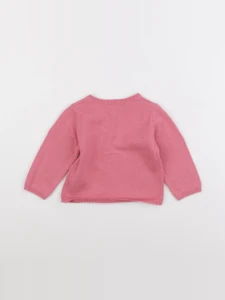 Little Cigogne - gilet rose - 12 mois