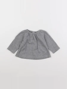 Petit Bateau - tee-shirt gris - 6 mois