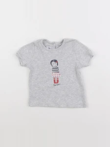 Petit Bateau - tee-shirt gris - 12 mois