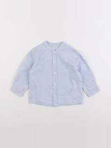 Boutchou - chemise blanc, bleu - 12 mois