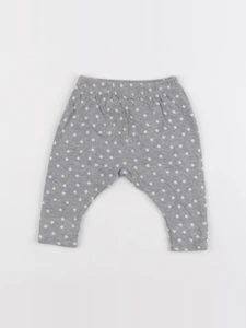 Petit Bateau - sarouel gris, blanc - 3 mois