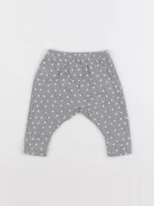 Petit Bateau - sarouel gris, blanc - 3 mois
