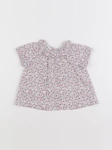 Petit Bateau - blouse rouge - 6 mois