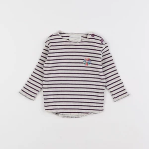 Arsène et les pipelettes - tee-shirt beige, violet - 6 mois