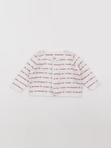 Petit Bateau - tee-shirt blanc, rouge - 6 mois