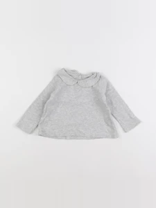Petit Bateau - tee-shirt gris - 12 mois