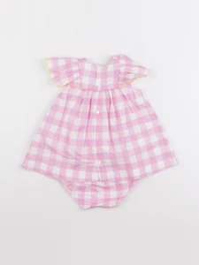 Jacadi - robe blanc, rose - 6 mois