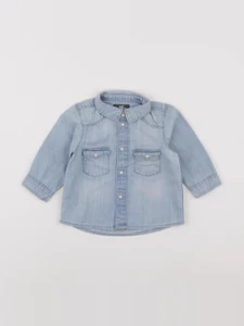 H&M - chemise bleu - 3/6 mois