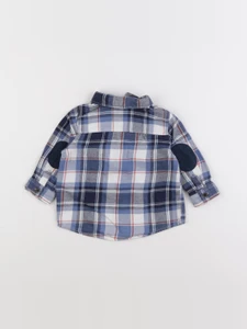 H&M - chemise blanc, bleu - 6 mois