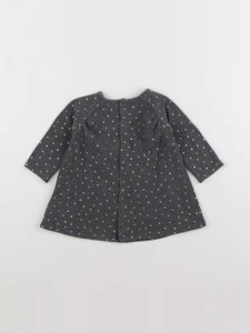 Vertbaudet - robe gris, or - 9 mois