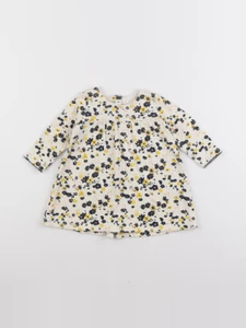 Petit Bateau - robe blanc, bleu - 6 mois